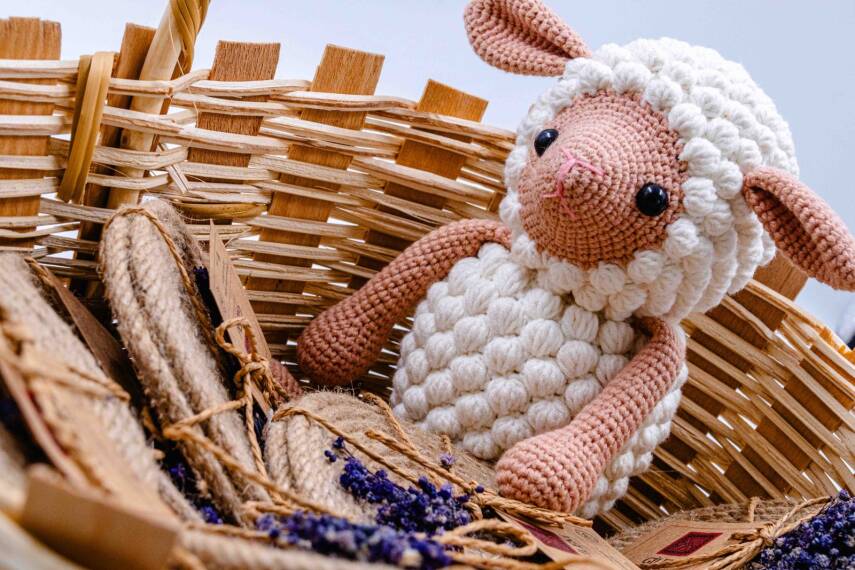 Amigurumi Krem Kuzu Oyuncak - 1
